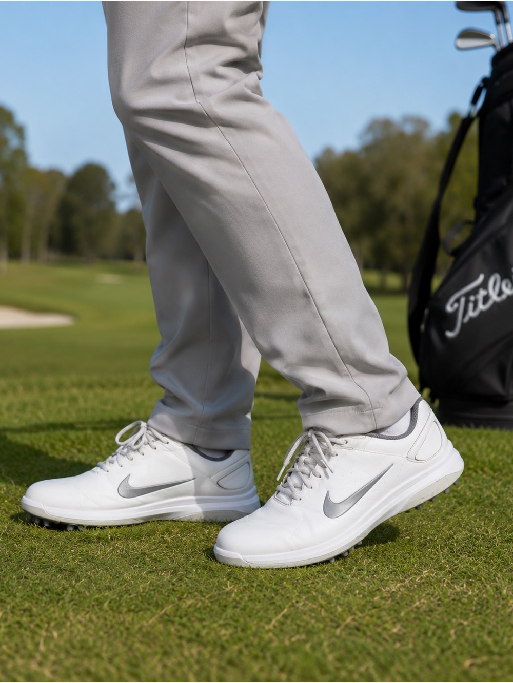 Nike Fitsole Golf Shoes Men’s 10.5 White Waterproof Spikeless Golf Sneakers